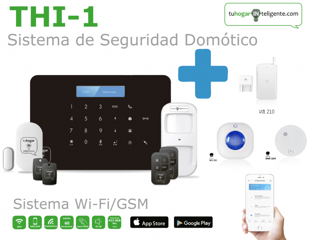 Kits de alarmas automáticas sin rentas aviso a celular - Simple y