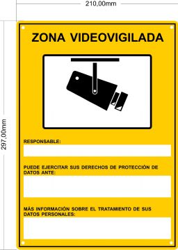 Nuevo cartel videogigilancia RGPD con medidas