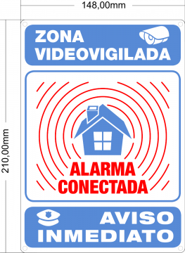 Cartel disuasorio metálico con medidas