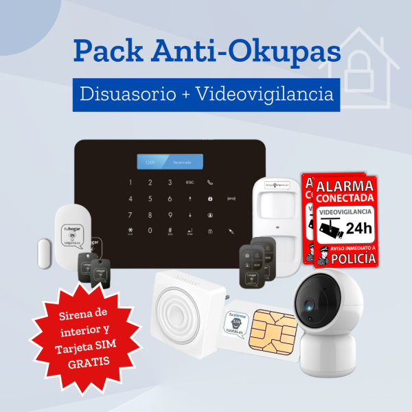 Pack anti okupa disuasorio con videovigilancia, Tu Alarma Sin Cuotas
