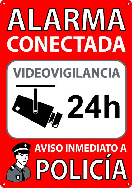 Cartel disuasorio Metálico A4