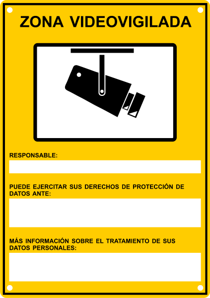 Cartel de Zona Videovigilada Homologado