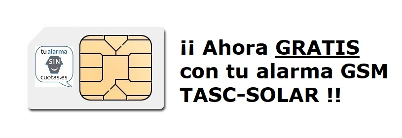 Tarjeta SIM gratuita OPCIONAL con tu alarma TASC-SOLAR