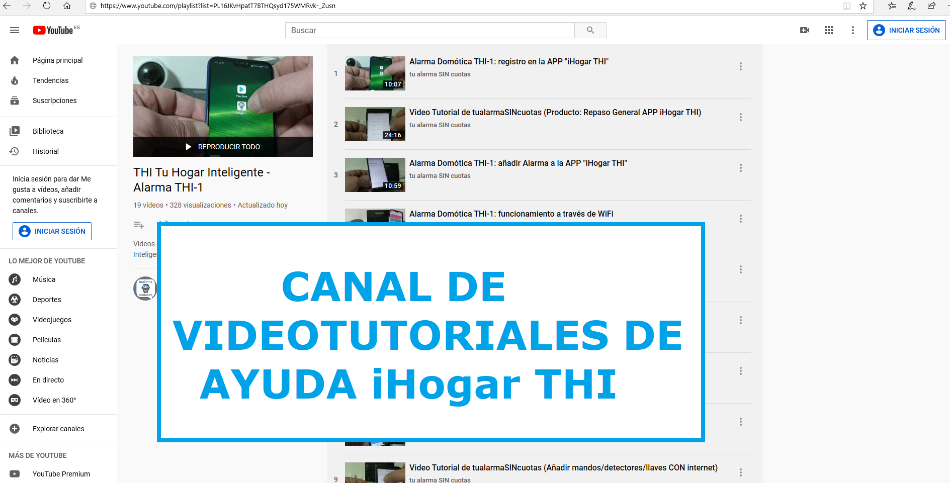 Canal Videotutoriales IHogar THI