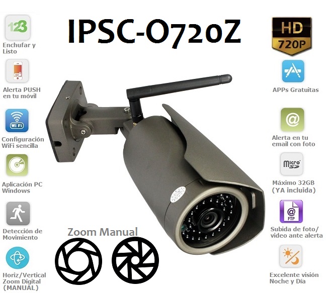 camara ip wifi con vision noctura zoom 