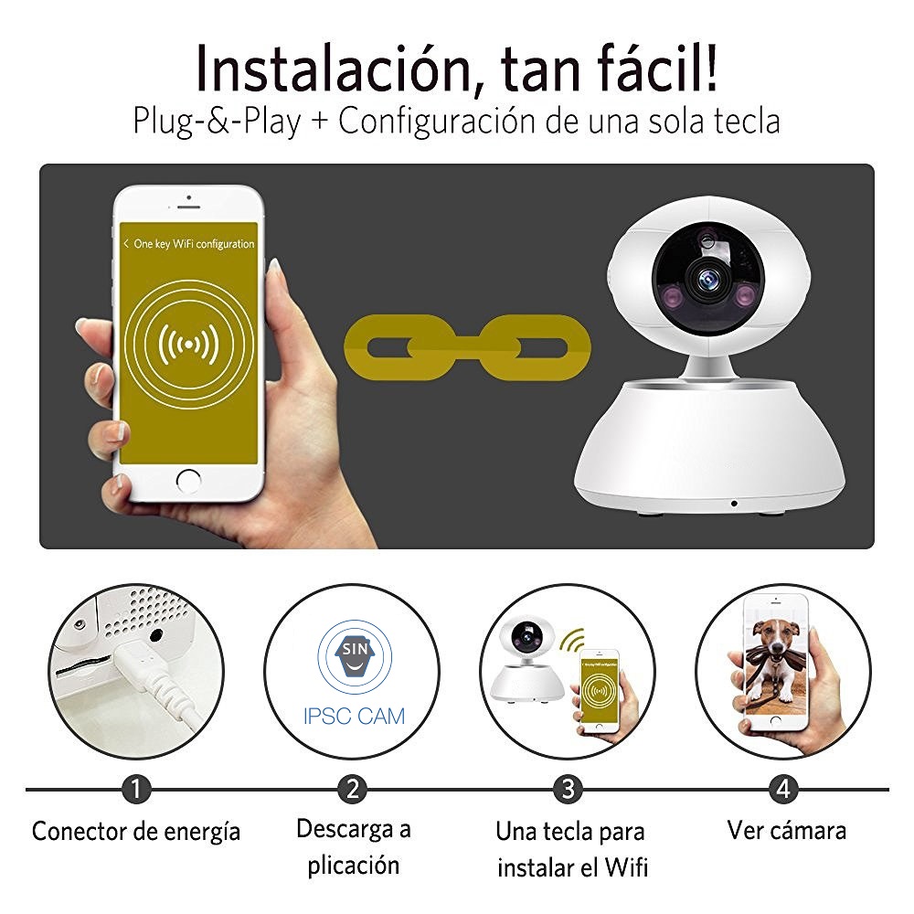 camara ip wifi con vision noctura zoom 