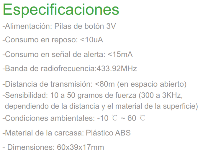 Especificaciones WD-THI