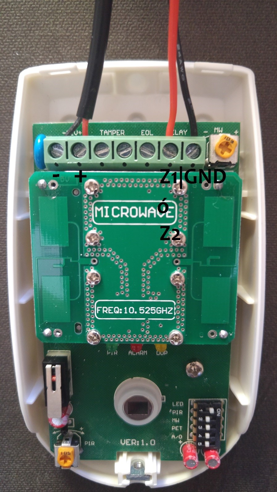 detector de movimiento cableado