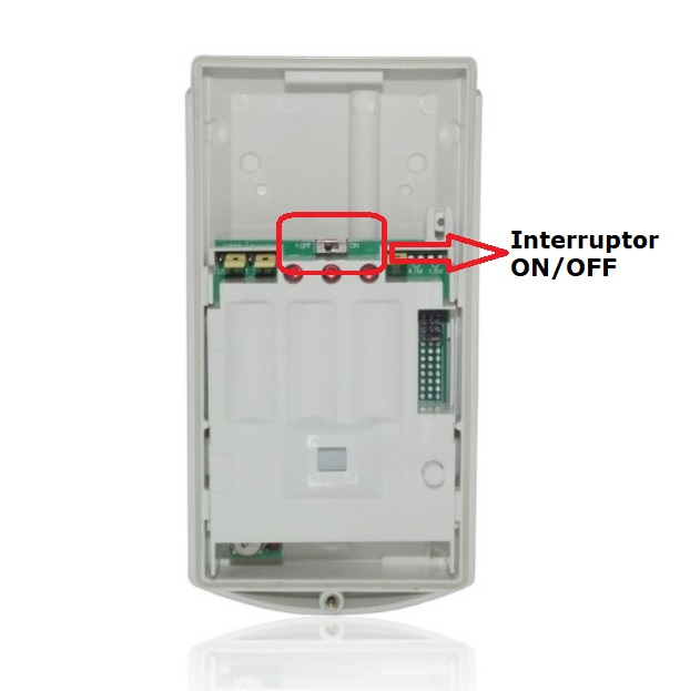 Botón ON-OFF e interior sensor