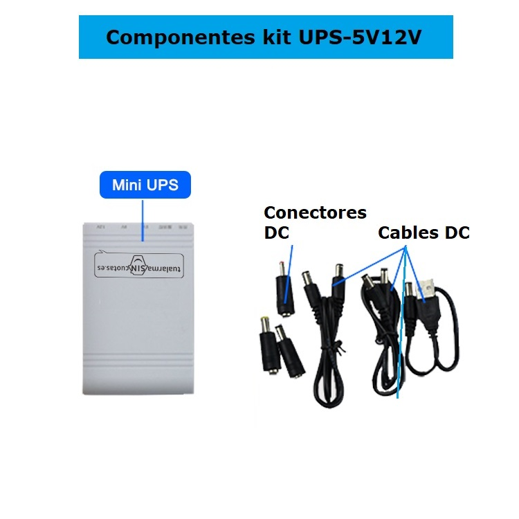 Mini SAI DC 5V a 24V corriente contínua y 12Ah