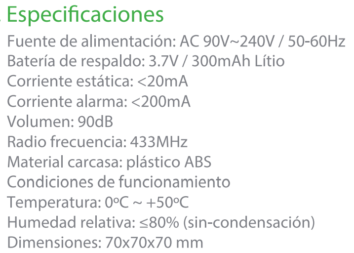 Especificaciones WS-THI