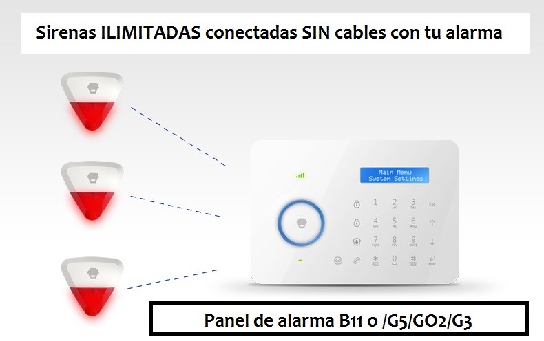 D MOTICA Sirena Exterior Alarma Wifi Inteligente 110 Db-15W Con batería